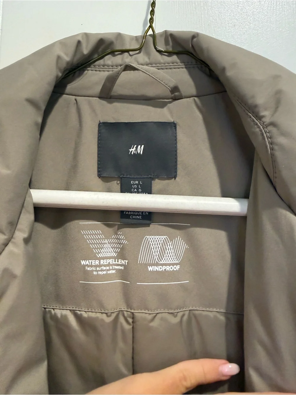 H&M Men's Beige Puffer Coat